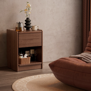 Solid Wood Nightstand with Hidden Storage