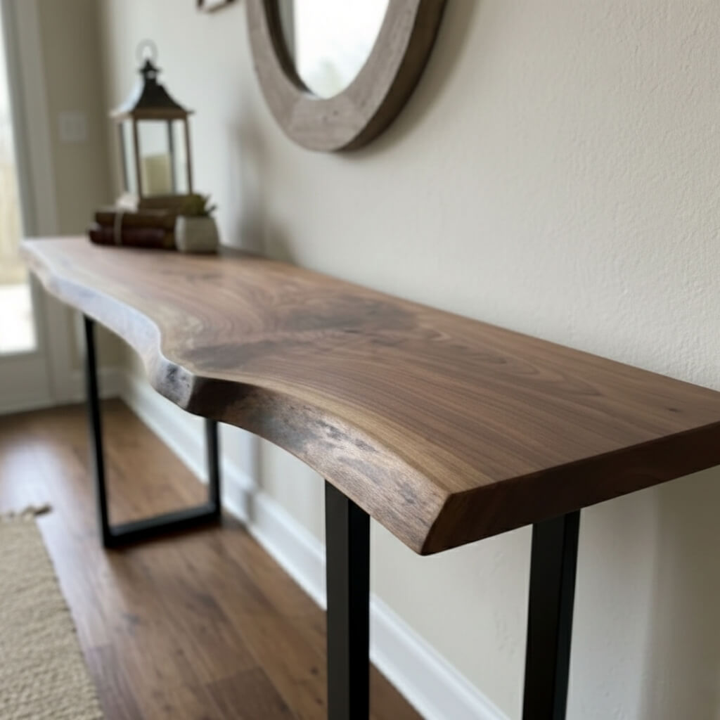The "Alpine" Live Edge Console Table | Custom Lengths (30"-90") & Edge Options