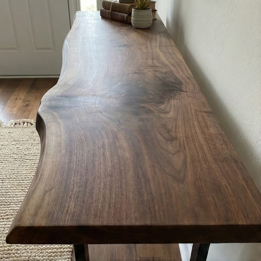 The "Alpine" Live Edge Console Table | Custom Lengths (30"-90") & Edge Options