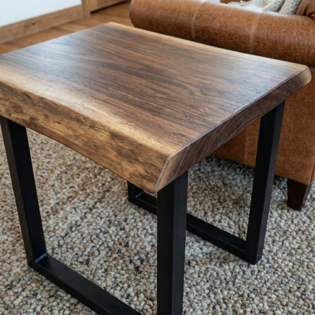 The "Sierra" Live Edge Side Table & Nightstand | Handcrafted Solid Wood