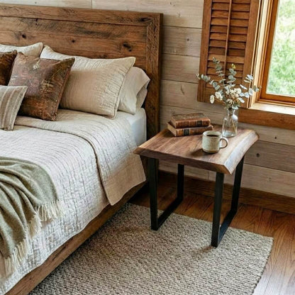 The "Sierra" Live Edge Side Table & Nightstand | Handcrafted Solid Wood