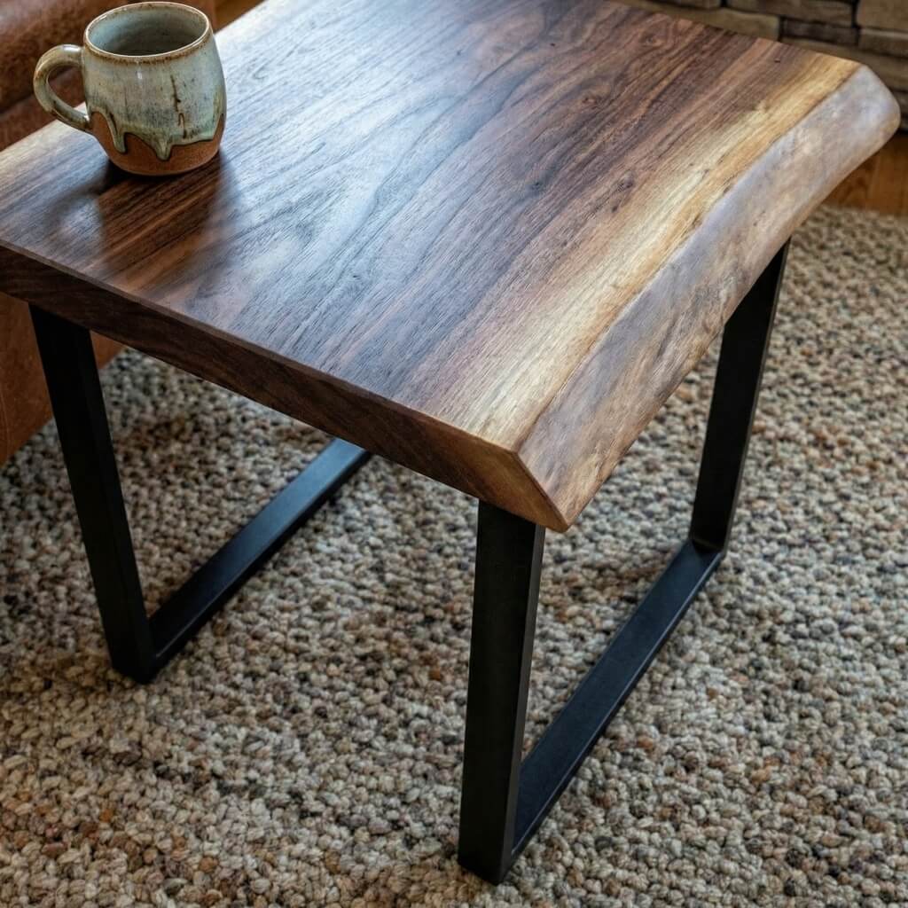 The "Sierra" Live Edge Side Table & Nightstand | Handcrafted Solid Wood