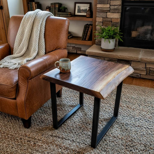 The "Sierra" Live Edge Side Table & Nightstand | Handcrafted Solid Wood