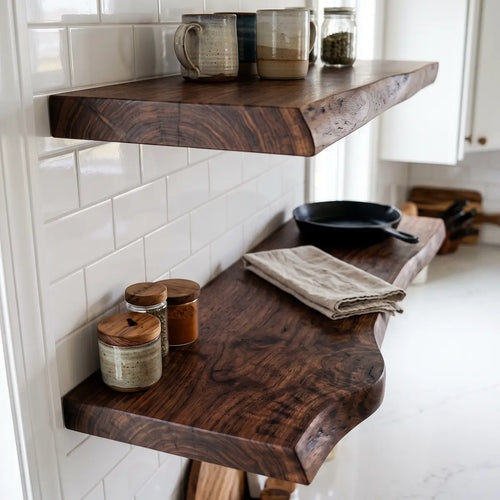 Live Edge Wooden Floating Shelf